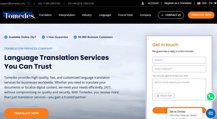 translation service companies tomedes