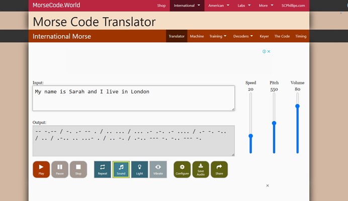 online morse code video translator