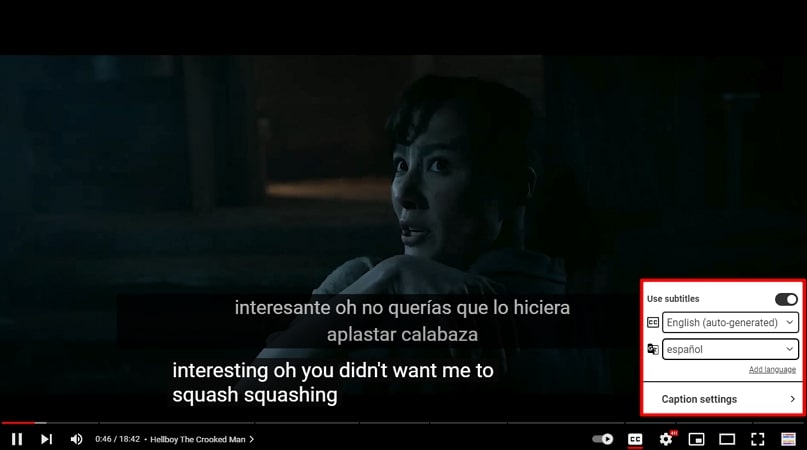 enable extension and set language