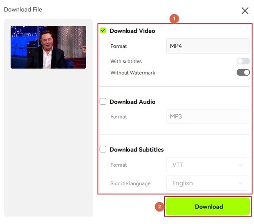 haz clic en descargar para obtener el video traducido que originalmente descargaste de un sitio web de series