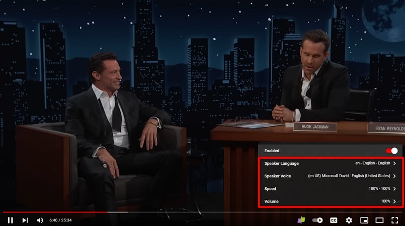 Lautsprechereinstellungen über Erweiterung festlegen