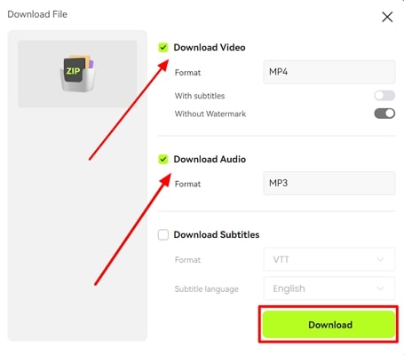 hit download to save video