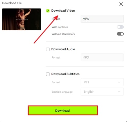 guardar el vídeo en la configuración deseada