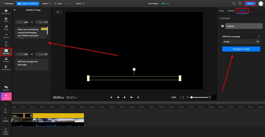 create subtitles and process subtitle translation