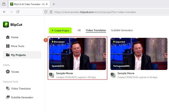 click the video in second language
