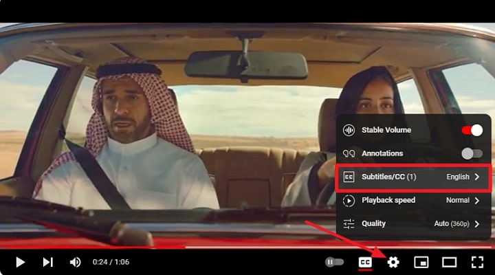 acceder a los subtítulos de los vídeos de youtube