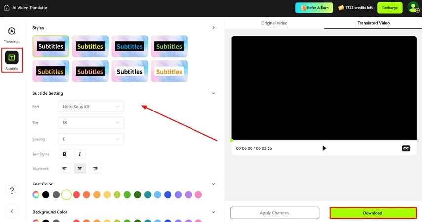 make edits subtitles and download