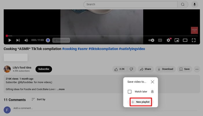 create youtube playlist from scratch