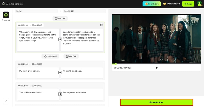 continue to generate subtitles blipcut