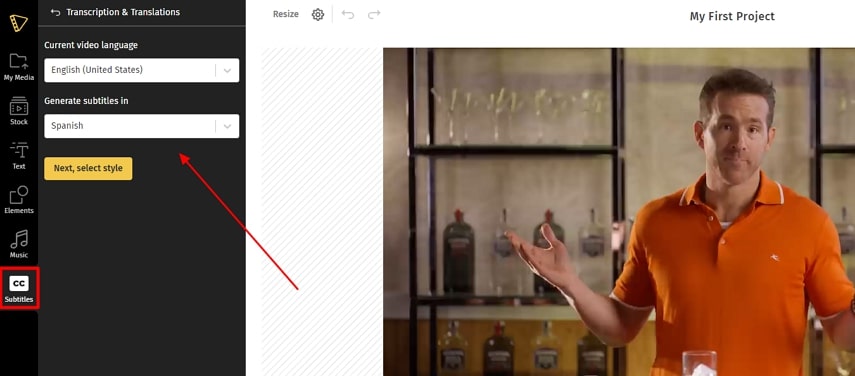 accéder aux sous-titres pour la génération automatique