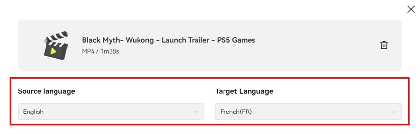 add video file and select languages