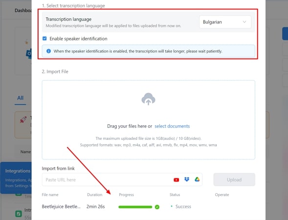 add video for translation notta