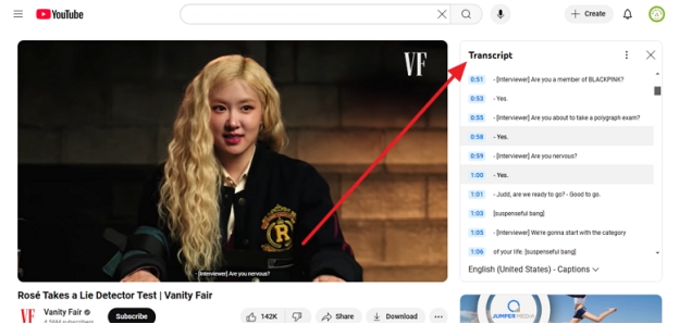 how to search on youtube transcript on mac