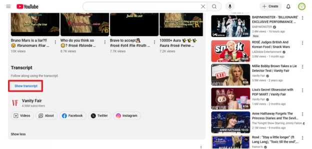 get note of youtube transcript on mac